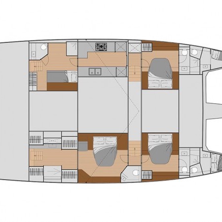 layout of Namaste catamaran