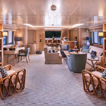 indoor area of Natalia V yacht