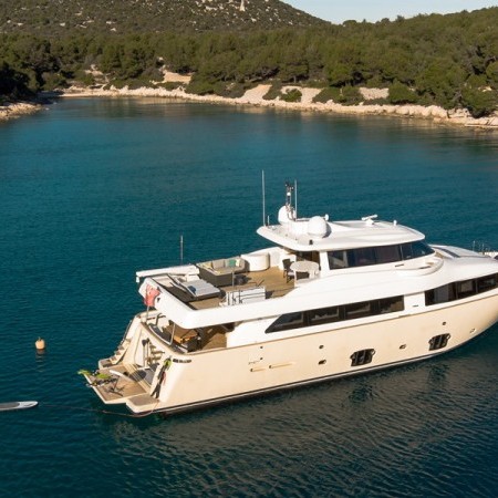 aerial view of Friend's Boat yacht