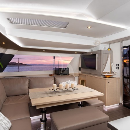 the sailing yacht's interior