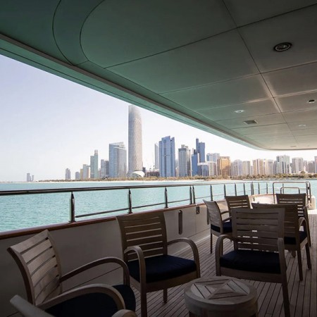 yacht's balcony to the sea