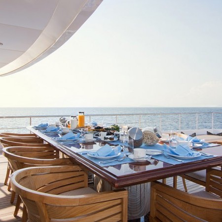 O'Natalina yacht upper deck dining