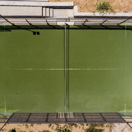 aerial view of the court