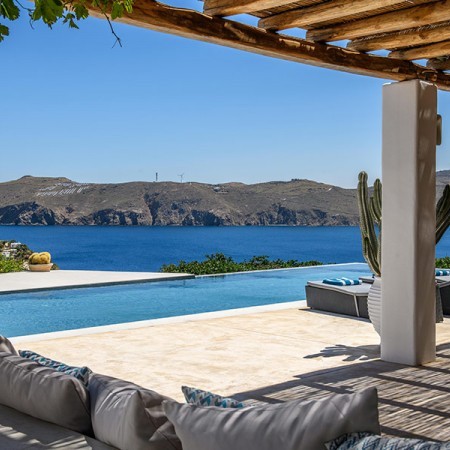 pool area of Villa Oberon Mykonos