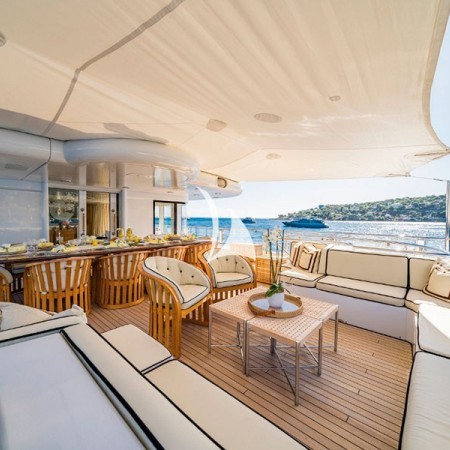 the yacht's deck lounge
