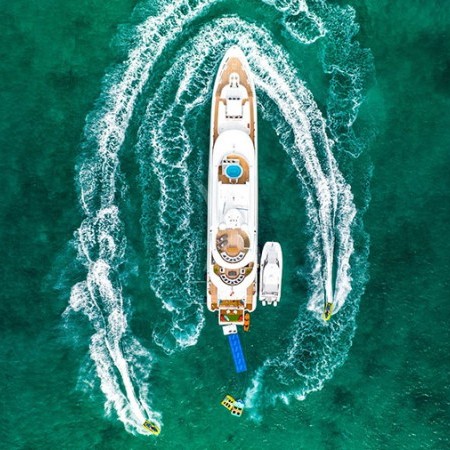 aerial shot of Odyssea yacht