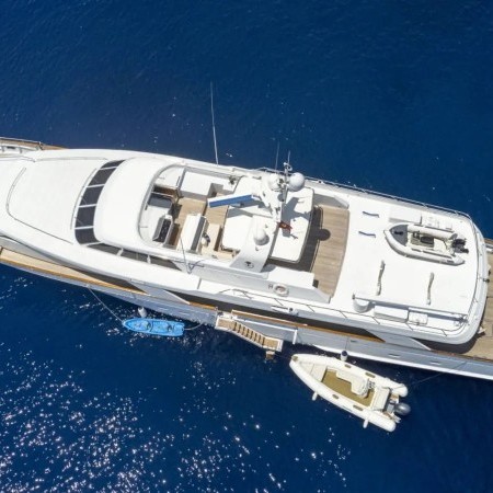 aerial view of Oktana superyacht