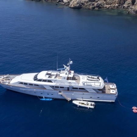 aerial view of Oktana superyacht