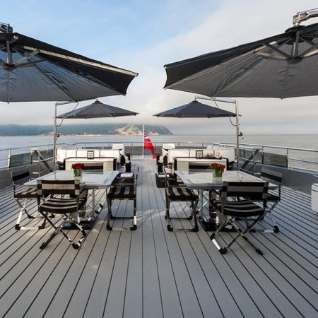 Okto yacht deck lounge