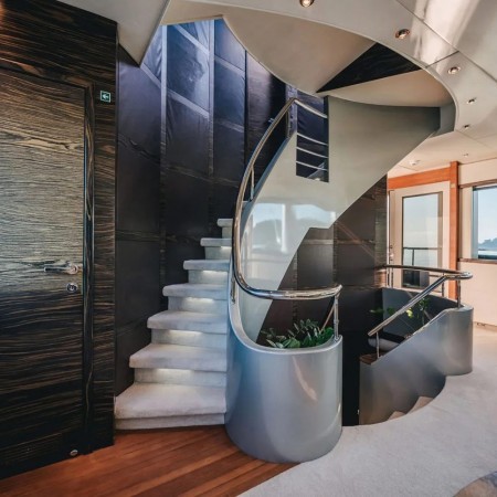 staircase on One Blue superyacht