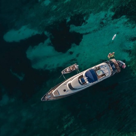 One Blue yacht aerial view