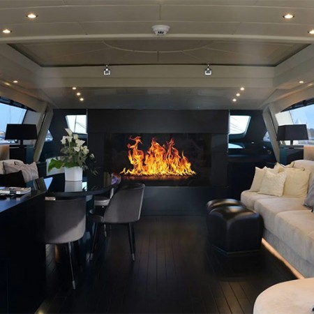 the yacht's interior