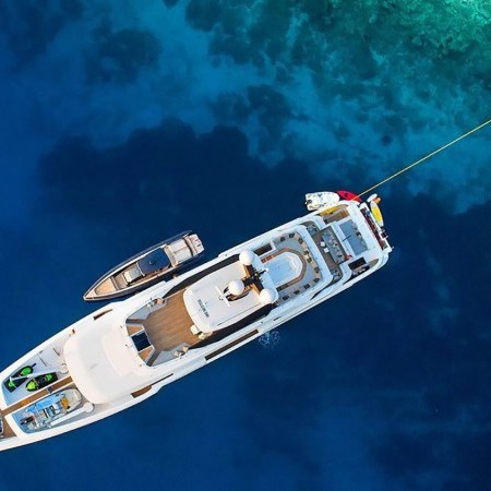 Ouranos yacht aerial view