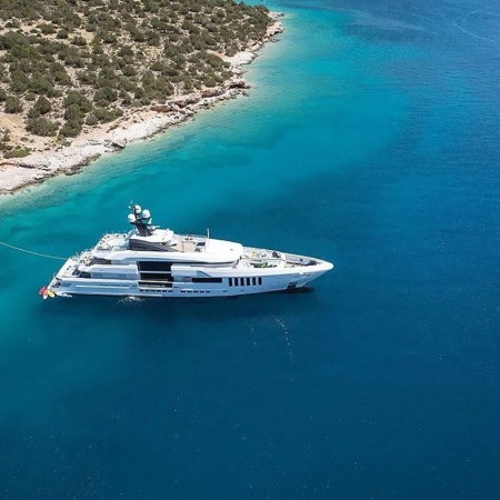 Ouranos yacht aerial view