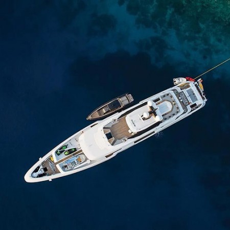 Ouranos yacht aerial view