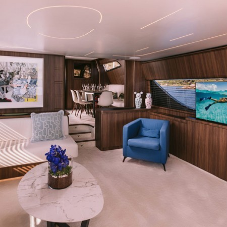 salon of Oxygen 8 yacht