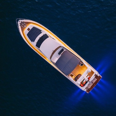 aerial view of Oxygen 8 yacht