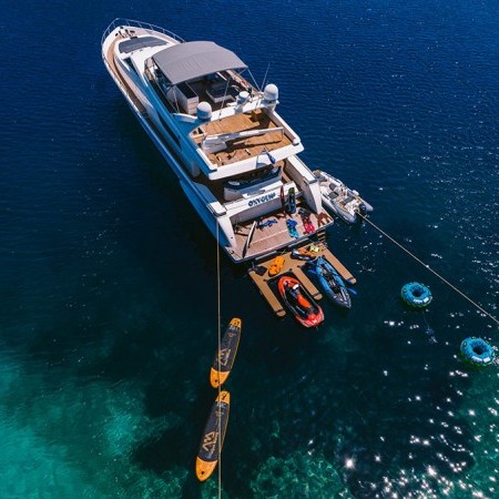 aerial view of Oxygen 8 yacht