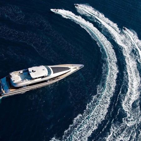 Daloli superyacht aerial view