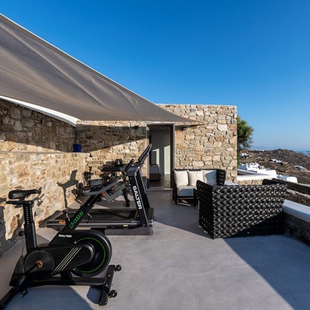 private gym at luxury villa Parvati Mykonos