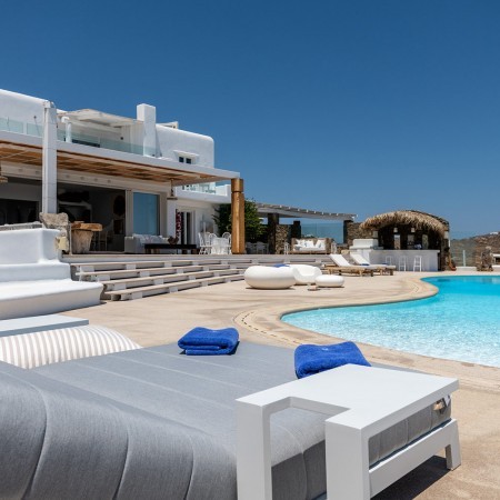 sunbeds at Villa Passoa Mykonos