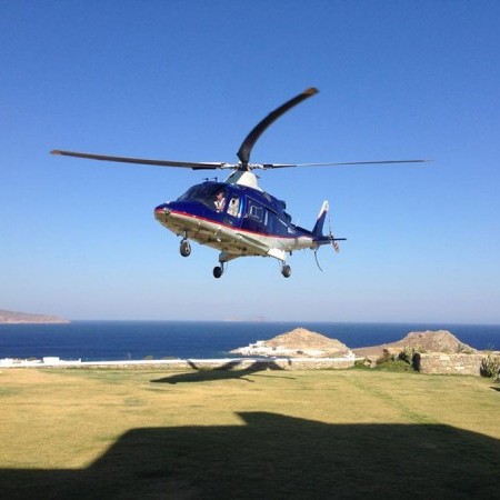 helipad of villa Passoa in Mykonos