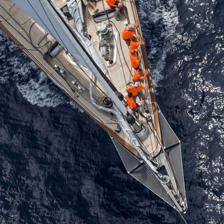 Perseus^3 yacht aerial view