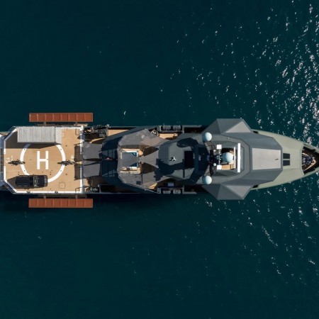 aerial view of Pink Shadow yacht