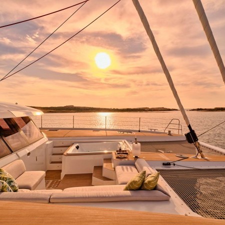 sunset from Pixie Catamaran yacht