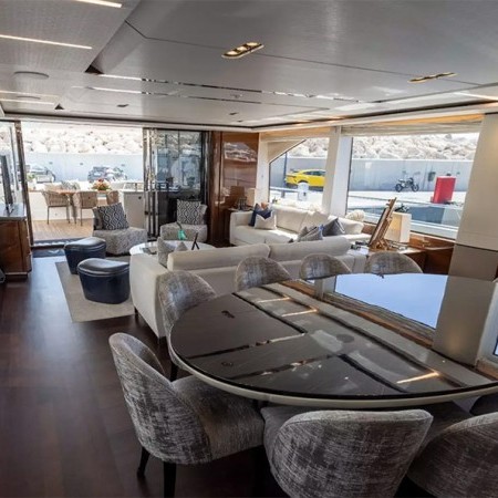 indoor living area of Anka yacht