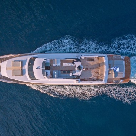 Project Steel yacht aerial view