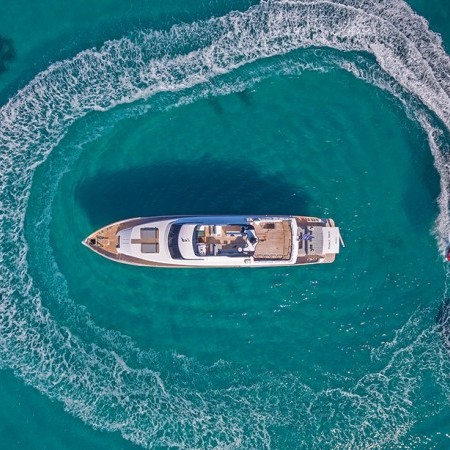 Project Steel yacht aerial view