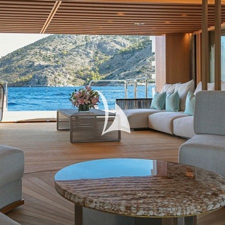 living area at Project X superyacht