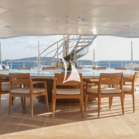 deck dining at Project X yacht