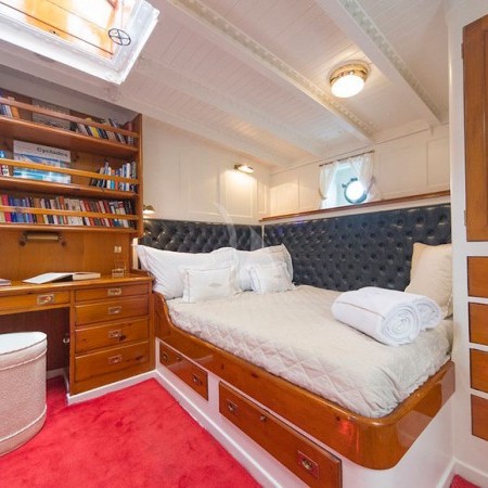 one of the cabins on Puritan sailing yacht