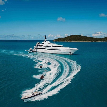 aerial view quantum of solace yacht