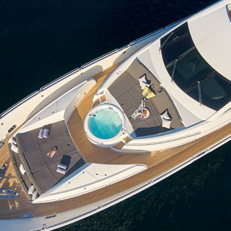 aerial shot of Quantum yacht
