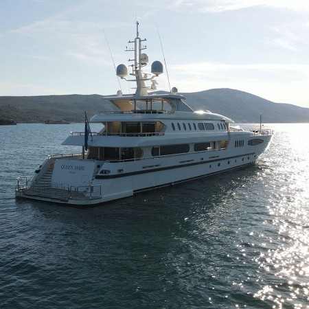 aerial shot of Queen Mare yacht
