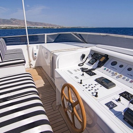 flybridge of Regina K yacht Greece