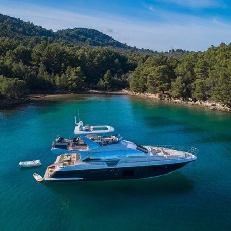 aerial shot of Relax of Croatia yacht