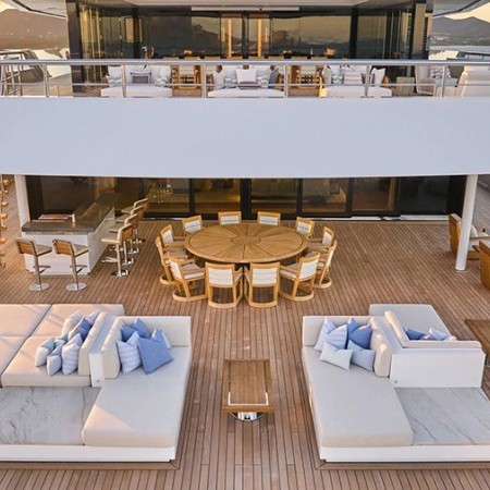 spacious deck on Renaissance yacht