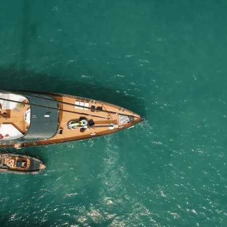 Reposado yacht aerial view