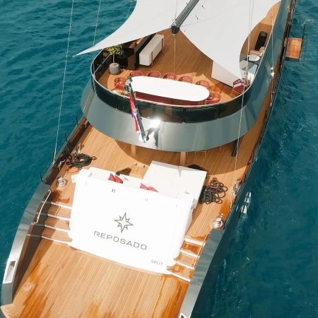 Reposado yacht aerial view