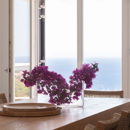 dining area with sea view