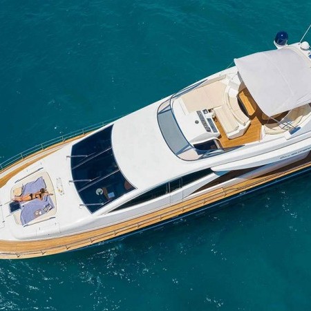 aerial photo of Riva 85 yacht