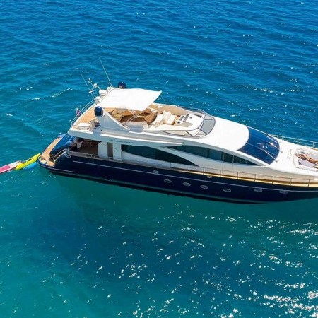 aerial photo of Riva 85 yacht anchored