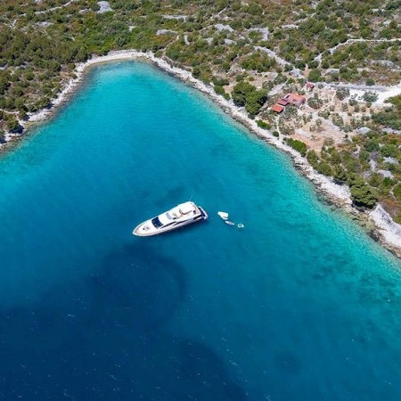 aerial photo of Riva 85 yacht