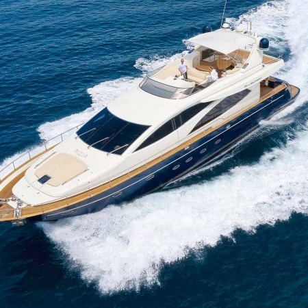 aerial photo of Riva 85 yacht