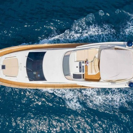 aerial photo of Riva 85 yacht