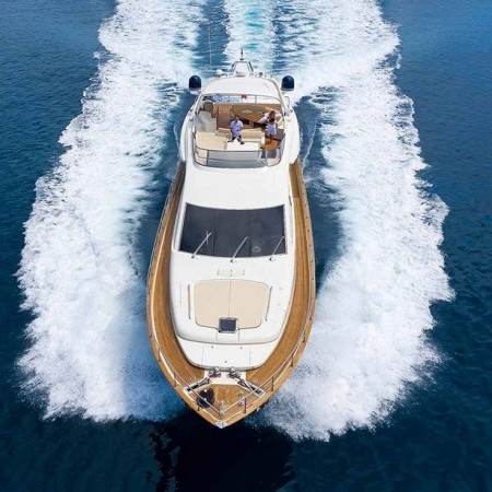 aerial photo of Riva 85 yacht